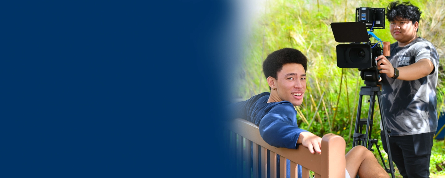 Media students filming for a project